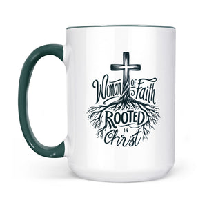 Woman of Faith Rooted in Christ Two-Tone Two-Tone Ceramic Faith Mug - front view