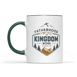 Fatherhood Is Kingdom Work Two-Tone Two-Tone Ceramic Faith Mug - front view