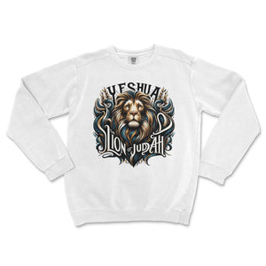 Yeshua Lion of Judah Bold Faith Premium Christian Crewneck - front view