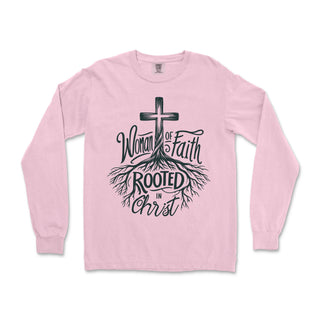 Woman of Faith Rooted in Christ Long Sleeve Long Sleeve T-Shirt - front view