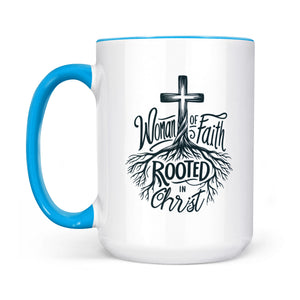 Woman of Faith Rooted in Christ Two-Tone Two-Tone Ceramic Faith Mug - front view