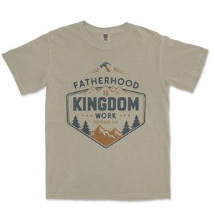 Fatherhood is Kingdom Work T-Shirt for Dads Comfort Colors Heavyweight Tee - front view