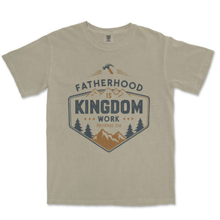 Fatherhood is Kingdom Work T-Shirt for Dads Comfort Colors Heavyweight Tee - front view