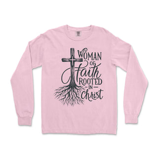 Woman of Faith Rooted in Christ Long Sleeve Long Sleeve T-Shirt - front view