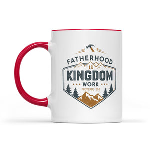 Fatherhood Is Kingdom Work Two-Tone Two-Tone Ceramic Faith Mug - front view