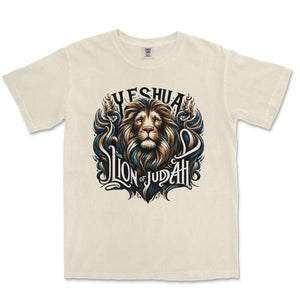 Yeshua Lion of Judah Comfort Colors Heavyweight Tee - front view