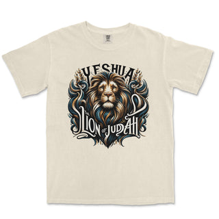 Yeshua Lion of Judah Comfort Colors Heavyweight Tee - front view