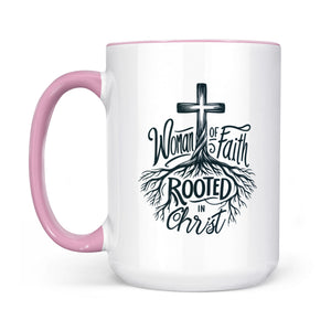 Woman of Faith Rooted in Christ Two-Tone Two-Tone Ceramic Faith Mug - front view