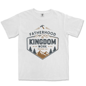 Fatherhood is Kingdom Work T-Shirt for Dads Comfort Colors Heavyweight Tee - front view