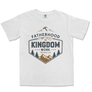 Fatherhood is Kingdom Work T-Shirt for Dads Comfort Colors Heavyweight Tee - front view