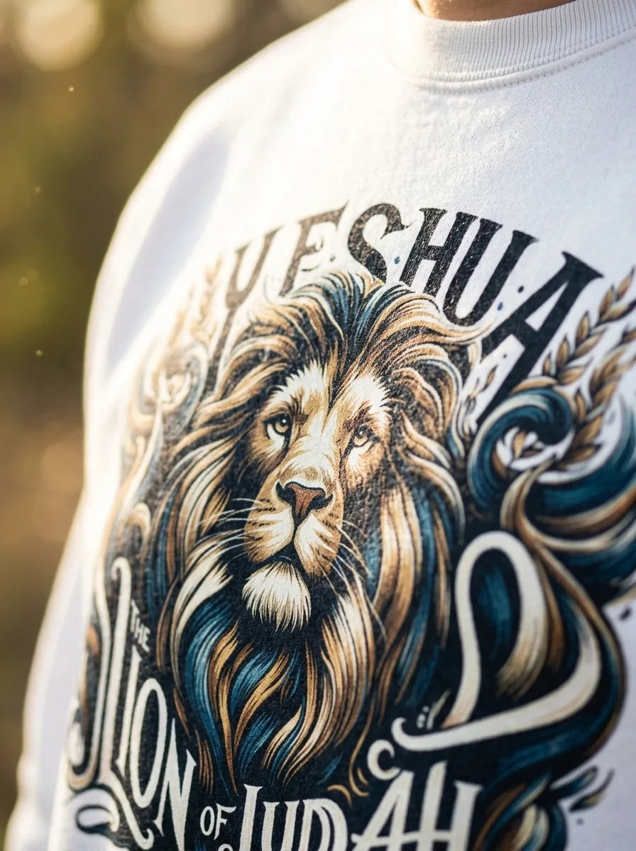 Yeshua Lion of Judah Bold Faith Sweatshirt - Detail Lifestyle