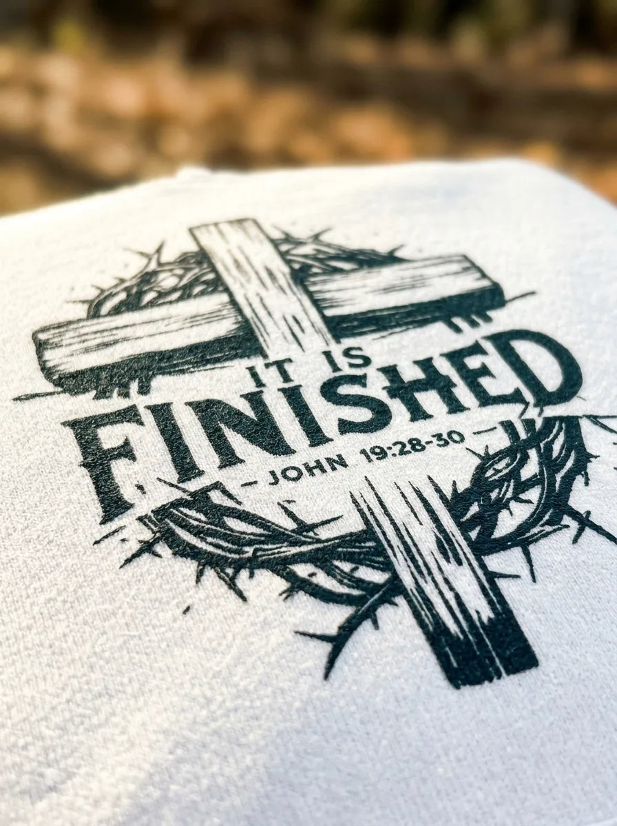 It Is Finished Cross & Thorns Comfort Colors Hoodie - Detail Lifestyle