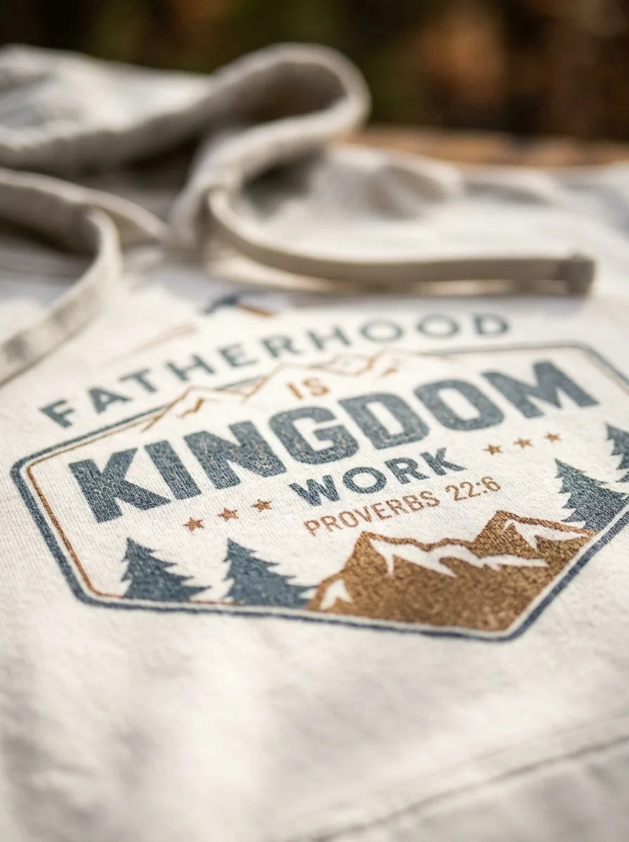 Fatherhood is Kingdom Work Men's Hoodie - Detail Lifestyle