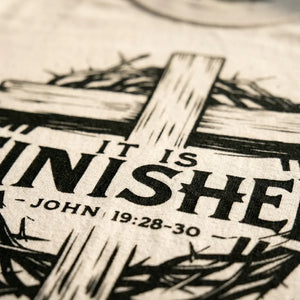 It Is Finished John 19:30 Cross Comfort Colors T-Shirt - Detail Lifestyle