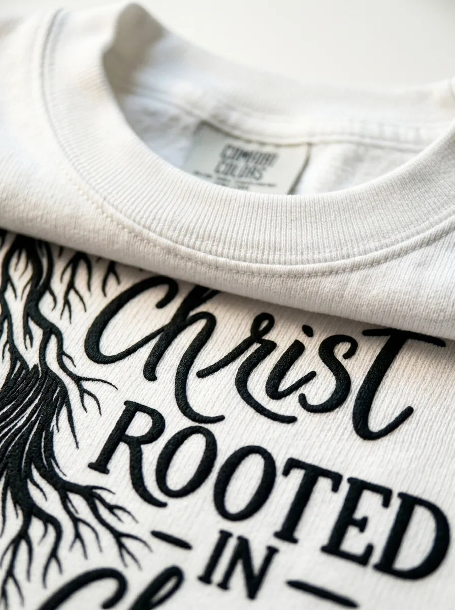 Rooted in Christ Woman of Faith Crewneck Sweatshirt - Detail Lifestyle