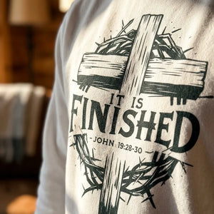 It Is Finished Cross Comfort Colors® Crewneck Sweatshirt - Detail Lifestyle