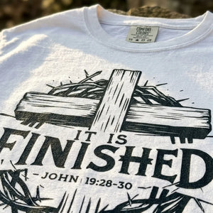 It Is Finished Cross & Thorns Comfort Colors Long Sleeve Tee - Detail Lifestyle