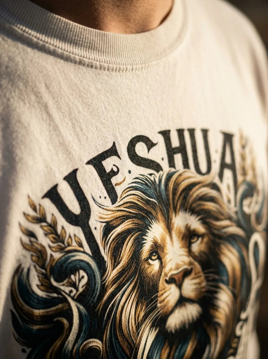 Yeshua: Lion of Judah Long Sleeve T-Shirt - Detail Lifestyle