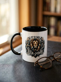 Yeshua: The Lion of Judah Two-Tone Ceramic Mug - Detail Lifestyle