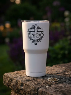 It Is Finished Cross & Thorns 30oz Insulated Tumbler - Detail Lifestyle