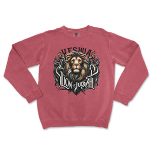 Yeshua Lion of Judah Bold Faith Premium Christian Crewneck - front view