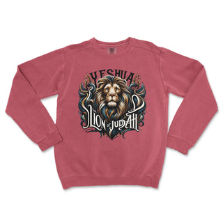 Yeshua Lion of Judah Bold Faith Premium Christian Crewneck - front view