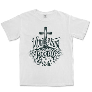 Woman of Faith Rooted in Christ Comfort Colors Comfort Colors Heavyweight Tee - front view