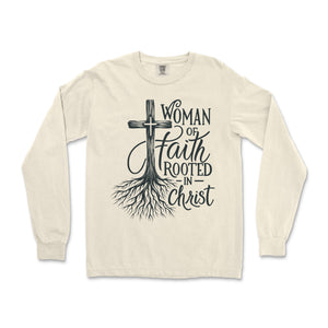 Woman of Faith Rooted in Christ Long Sleeve Long Sleeve T-Shirt - front view