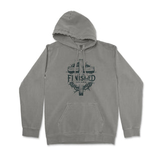 It Is Finished Cross & Thorns Comfort Colors Premium Christian Hoodie - front view