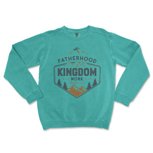 Fatherhood is Kingdom Work Premium Christian Crewneck - front view