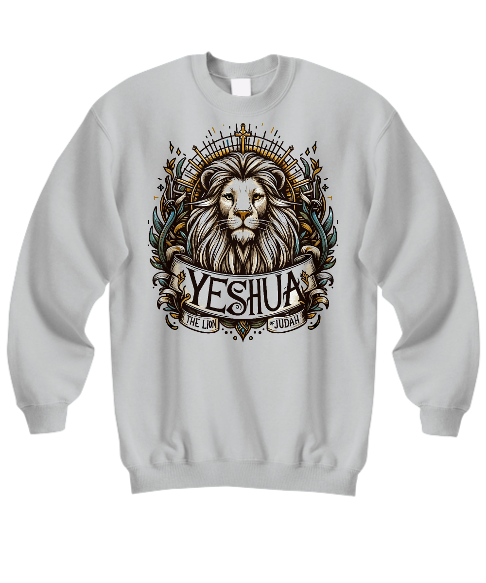 Yeshua, Lion of Judah - Jesus is King Christian Sweatshirt