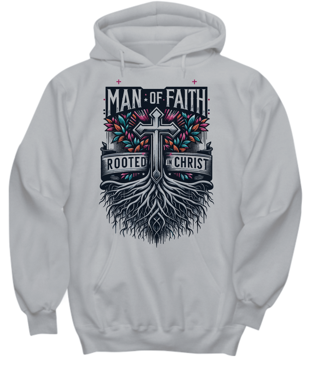 Men’s Faith Hoodie - Profoundly Man of Faith, Rooted in Christ Message