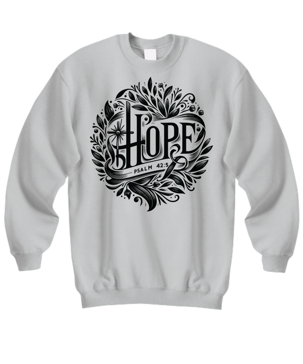 'Hope Psalm 42:5' - Inspiring Christian Message Sweatshirt