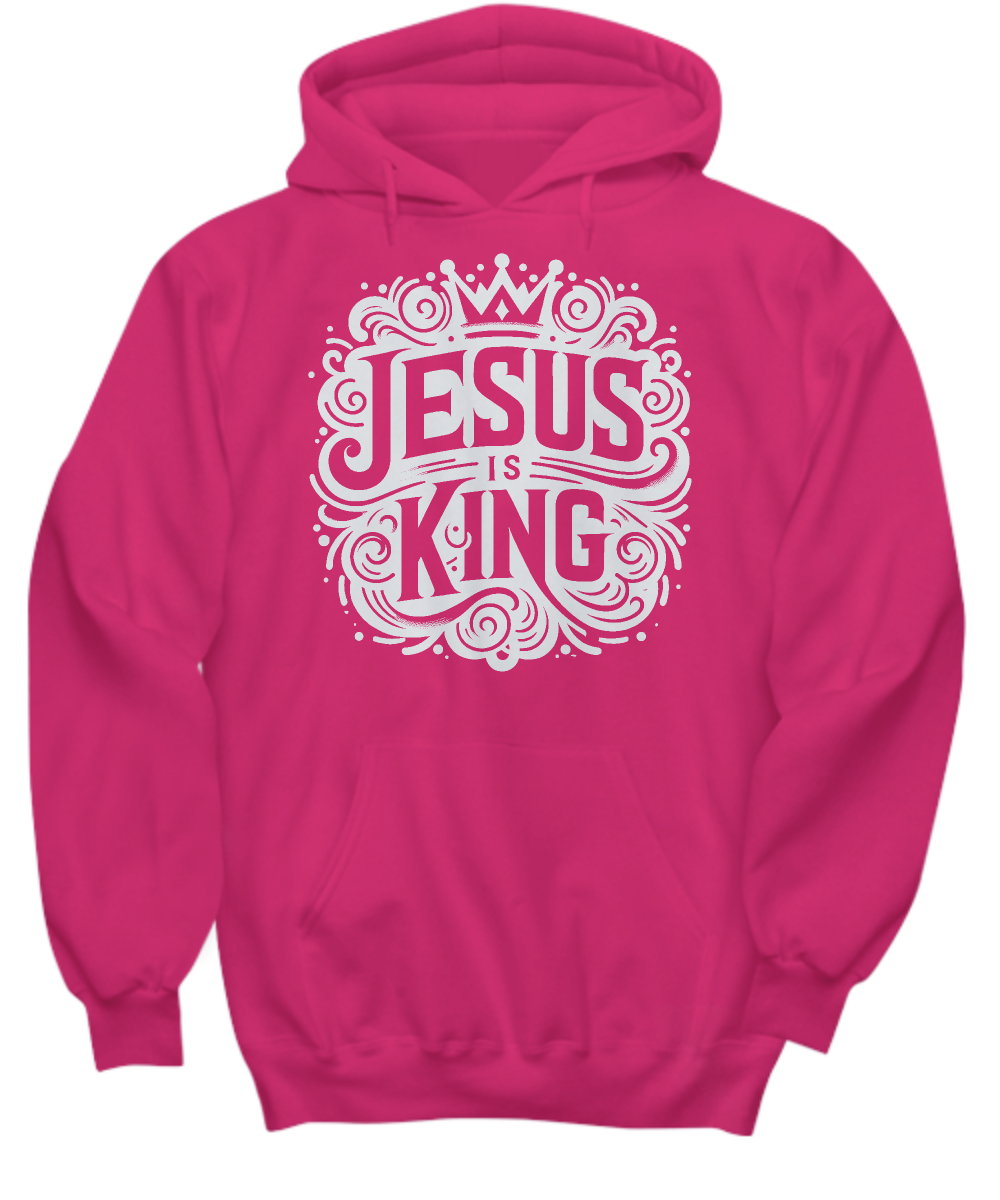 Jesus Is King Christian Hoodie - Inspirational Apparel, Perfect Gift for Believers and Church Events