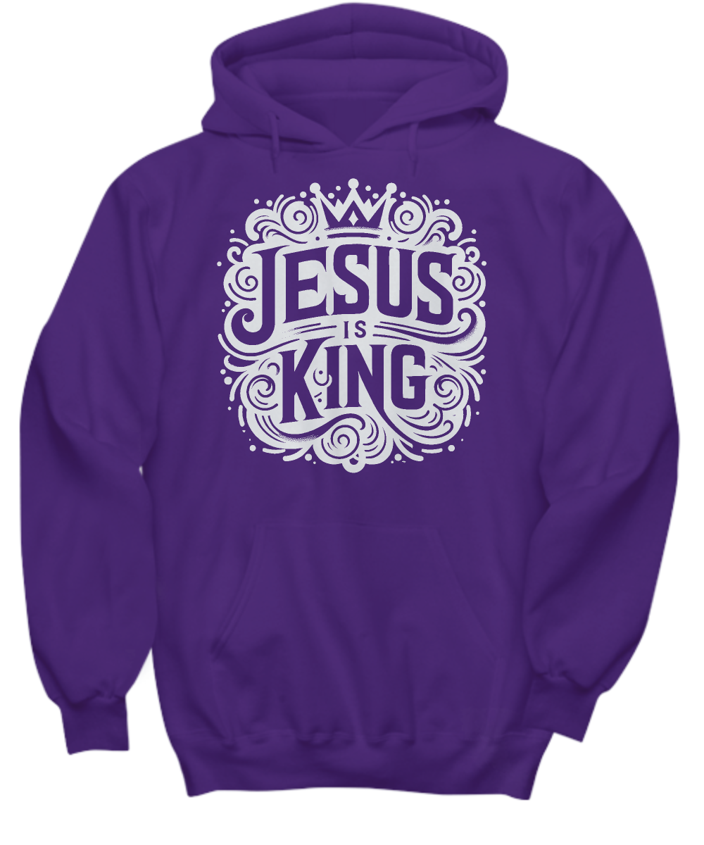 Jesus Is King Christian Hoodie - Inspirational Apparel, Perfect Gift for Believers and Church Events