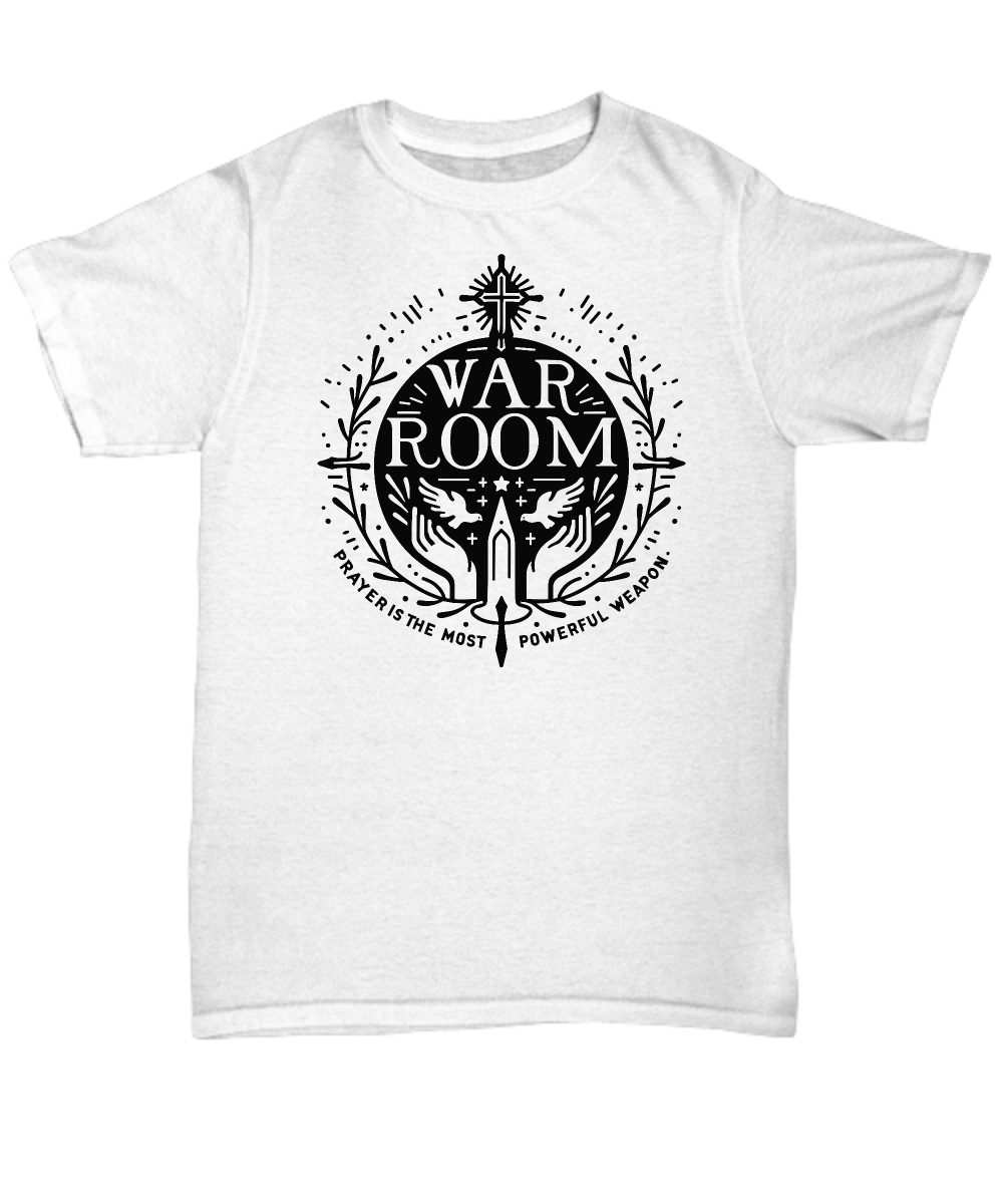 Christian Unisex Tee - 'War Room Prayer Is the Most Powerful Weapon' - Faith Hope Love Shirt, Perfect Gift for Believers