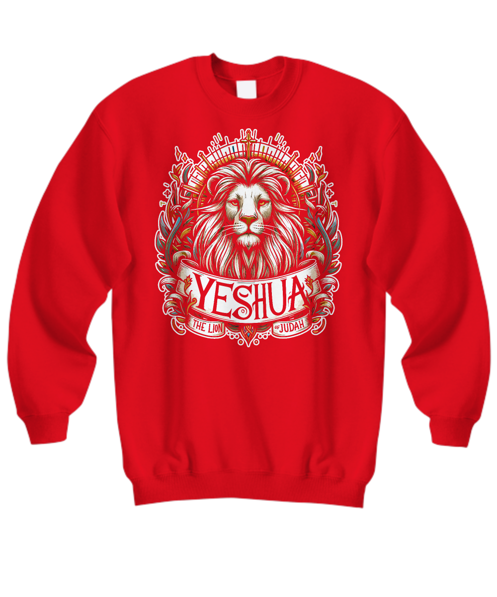 Yeshua the Lion of Judah Christian Sweatshirt - Jesus is King Shirt