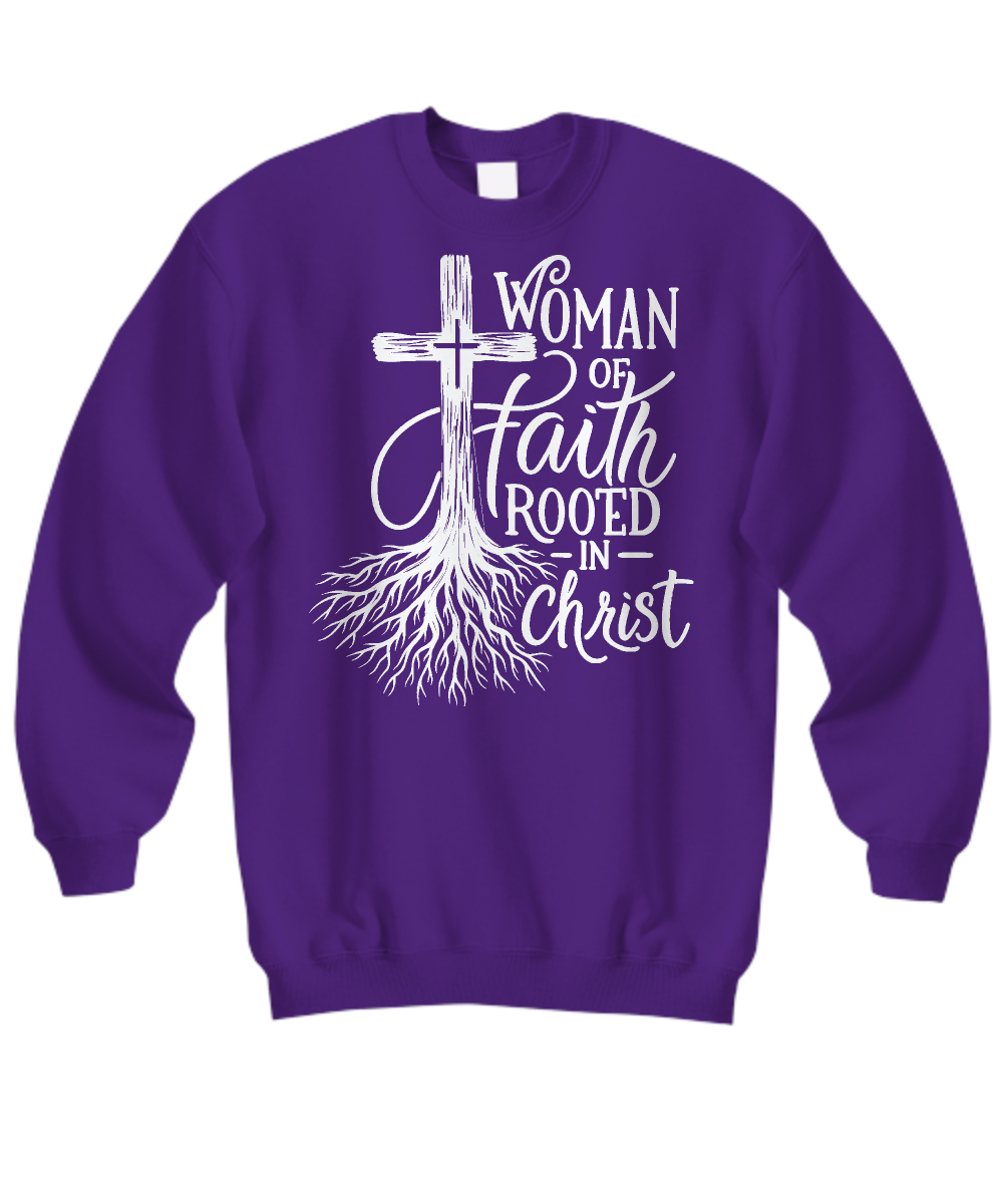 Christian Woman of Faith Rooted in Christ Sweatshirt - Ideal Gift for Christian Moms