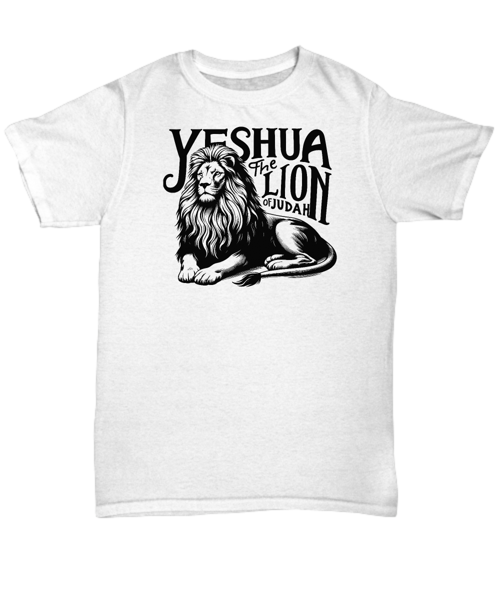 Yeshua The Lion Of Judah Christian Unisex Tee - Jesus is King T-Shirt, Perfect Gift for Believers and Fans of Spiritual Themes