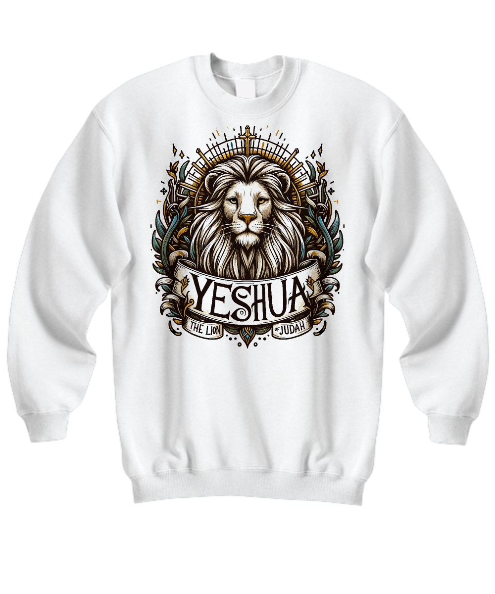 Yeshua, Lion of Judah - Jesus is King Christian Sweatshirt