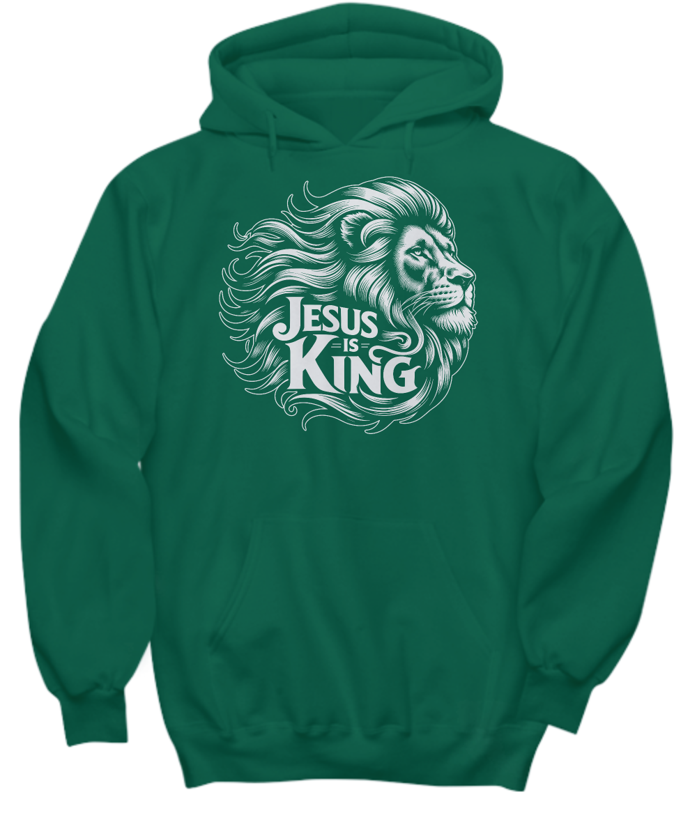 Christian Hoodie - Jesus Is King Design - Perfect Gift for Faith-Based Events and Believers