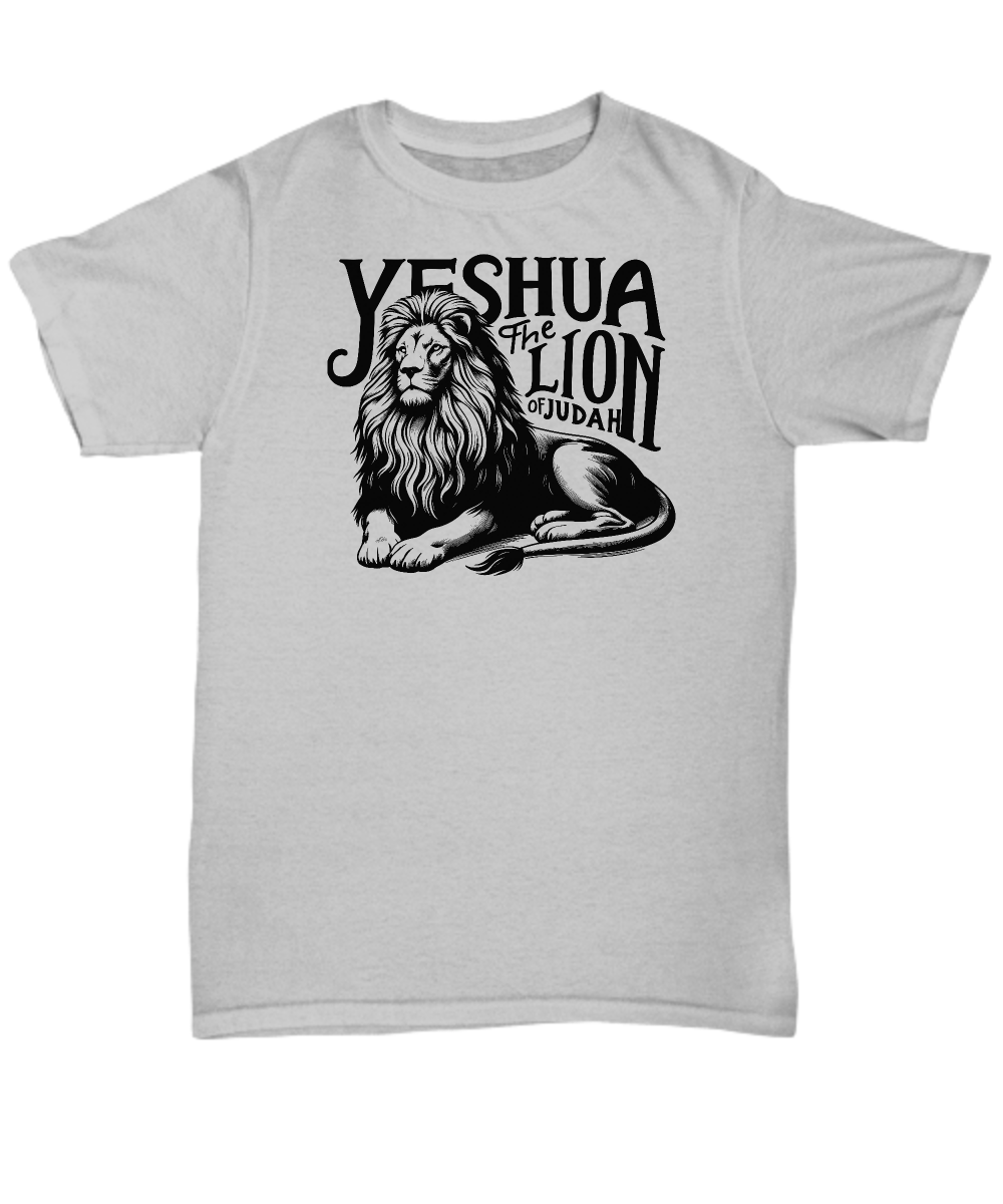 Yeshua The Lion Of Judah Christian Unisex Tee - Jesus is King T-Shirt, Perfect Gift for Believers and Fans of Spiritual Themes