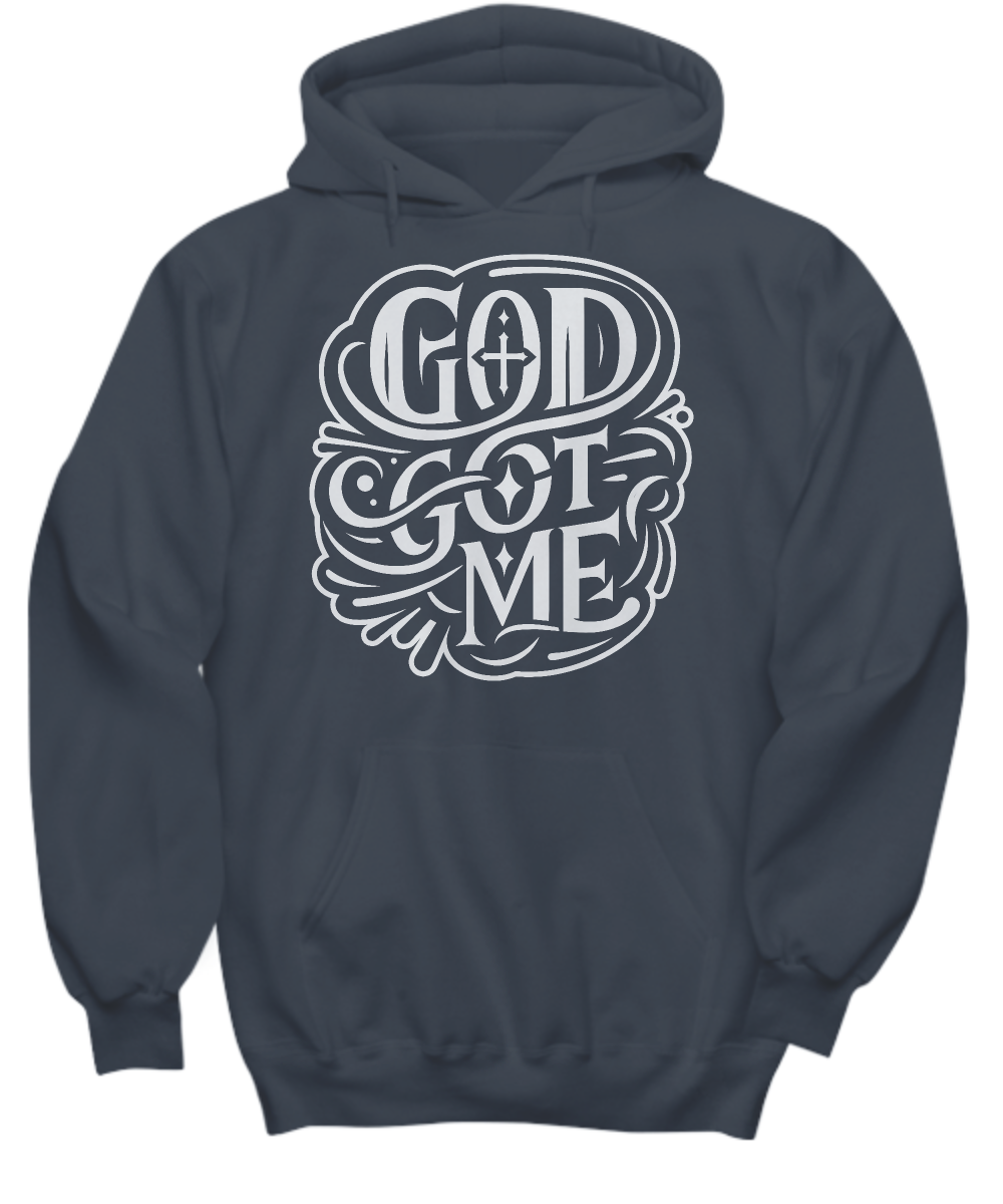 Christian Hoodie - 'God Got Me' Design | Inspirational Faith Hope Love Motif | Perfect Gift for Believers and Church Events