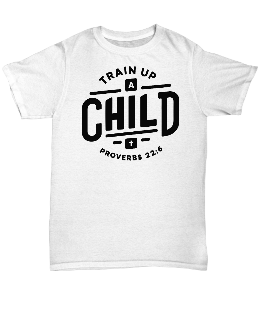 Christian Dad Unisex Tee - 'Train Up A Child Proverbs 22:6' - Perfect Gift for Christian Parents, Bible Verse Shirt