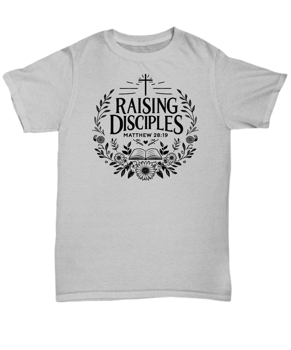 Christian Mom Unisex Tee - Raising Disciples Matthew 28:19 - Perfect Gift for Christian Mothers, Comfortable Casual Wear