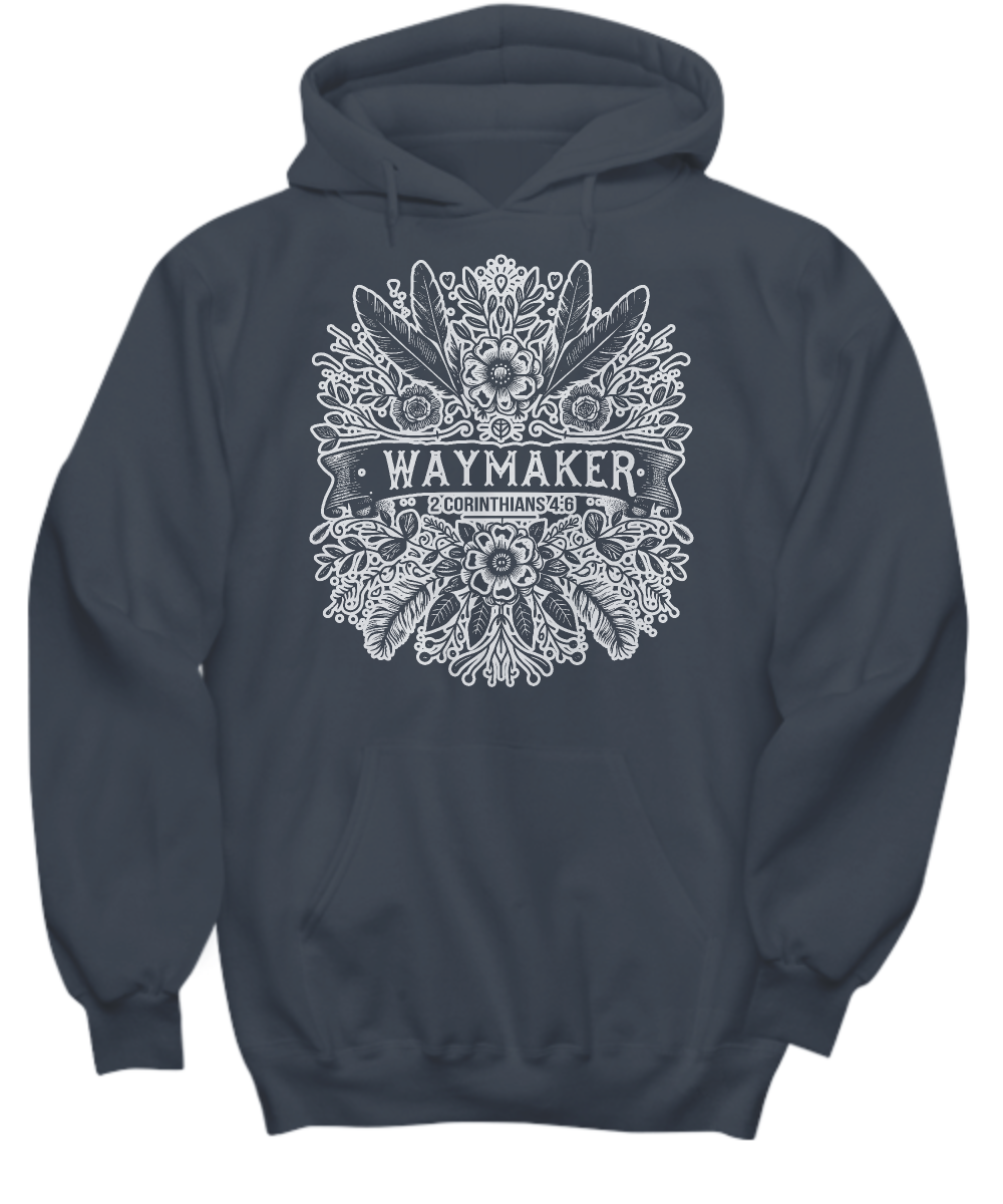 Waymaker Christian Hoodie - Inspirational 2 Corinthians 4:6 Bible Verse Sweatshirt, Perfect Gift for Faith-Based Occasions