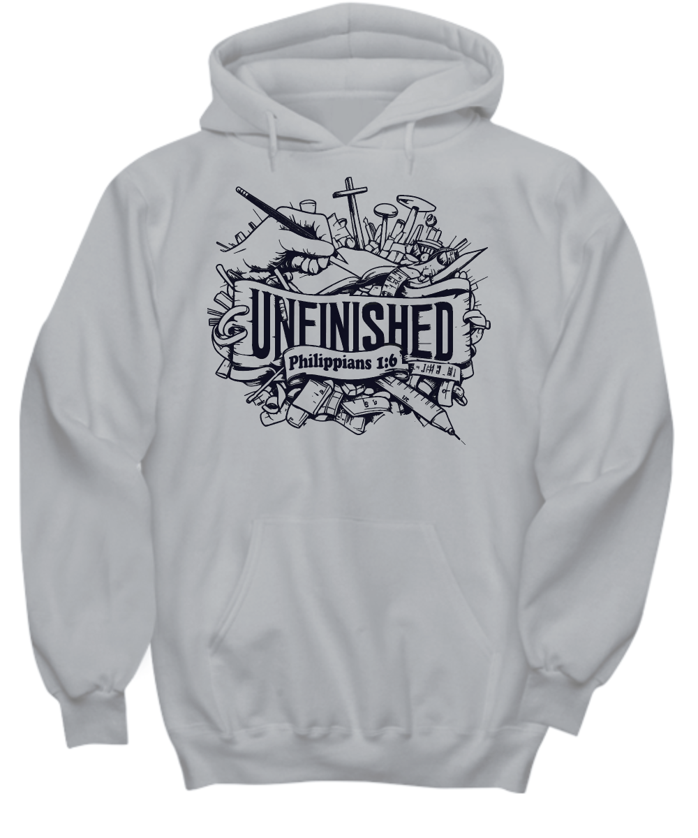 Philippians 1:6 Hoodie - 'Unfinished' Faith Journey