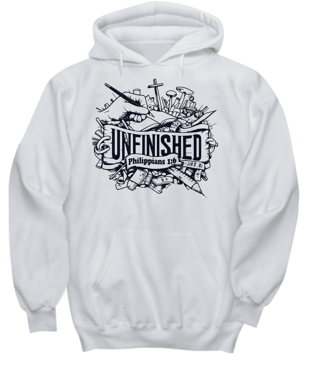 Philippians 1:6 Hoodie - 'Unfinished' Faith Journey