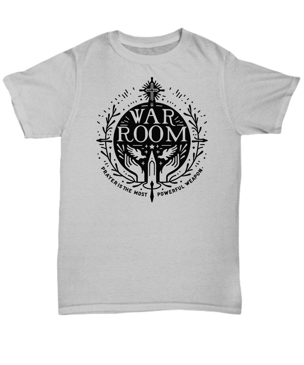 Christian Unisex Tee - 'War Room Prayer Is the Most Powerful Weapon' - Faith Hope Love Shirt, Perfect Gift for Believers