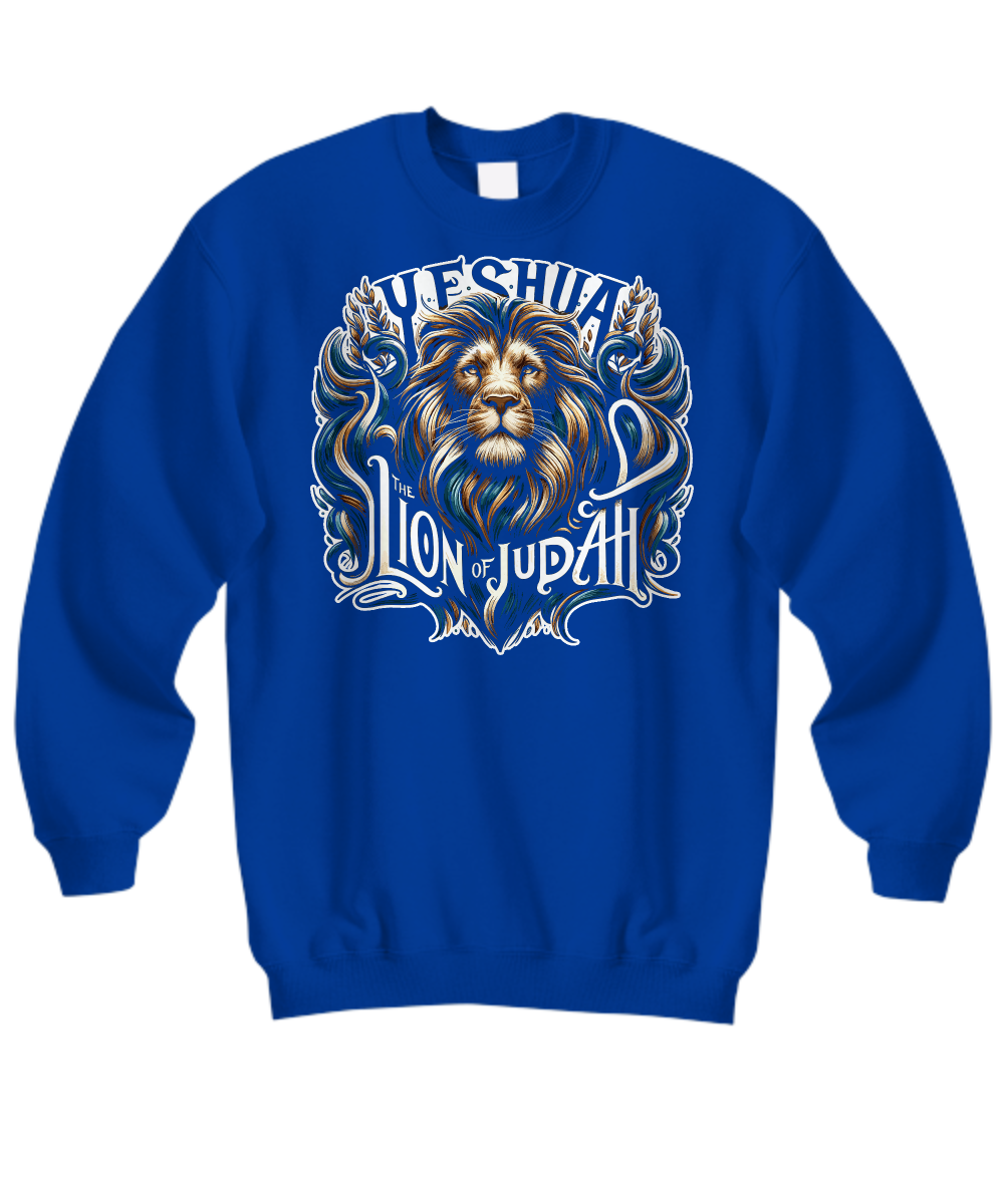 Yeshua Lion of Judah Sweatshirt - Jesus Is King Christian Apparel